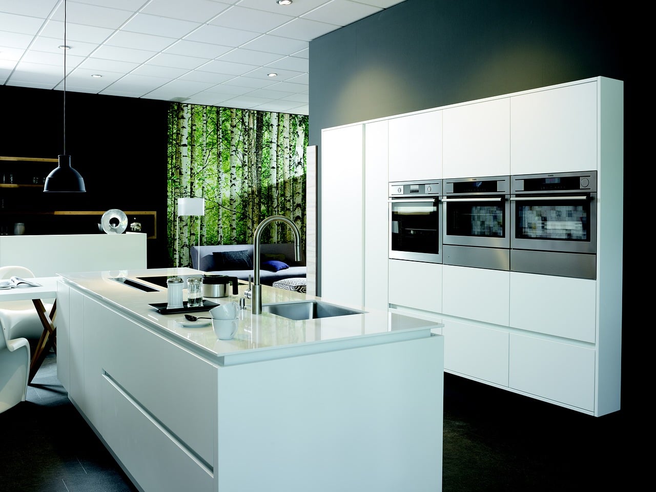 gambar dapur berwarna putih
